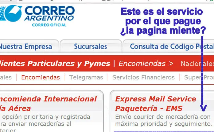 ¿Cuál es el código de seguimiento de correo argentino?